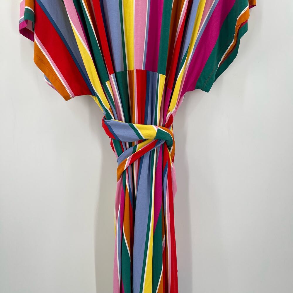 ELOQUII Dress Size 26 Stripe Curvy Plus Wrap Super Stretchy Candy Rainbow NWT - Picture 12 of 14